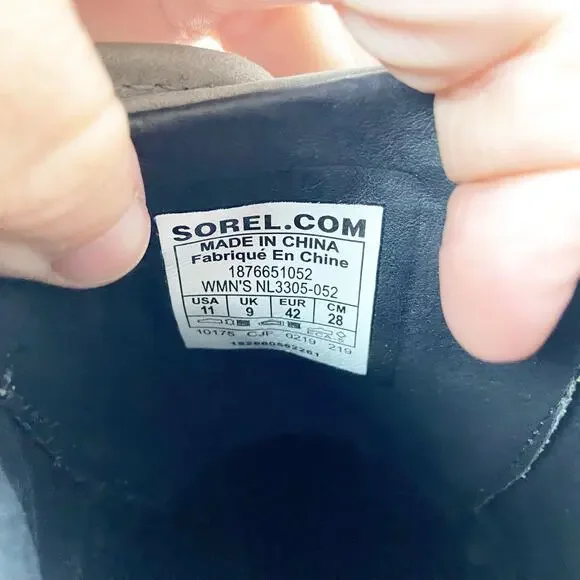 NWOB Sorel US 11 Womens Quarry Grey Blake Lace-Up Block Leather Waterproof Boots - Picture 9 of 11